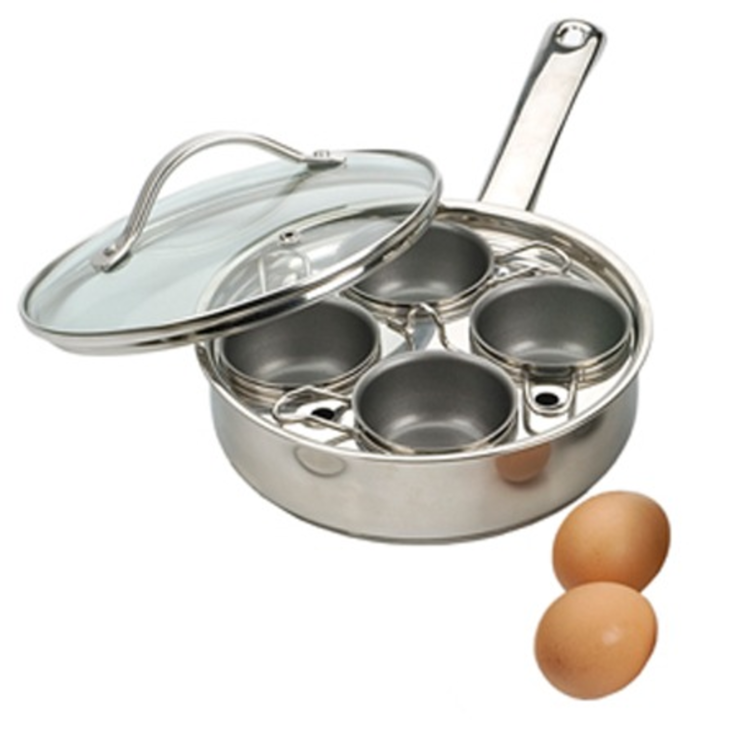 Cooks Standard 4 Cup Nonstick Hard Anodized Egg Poacher Pan with Lid