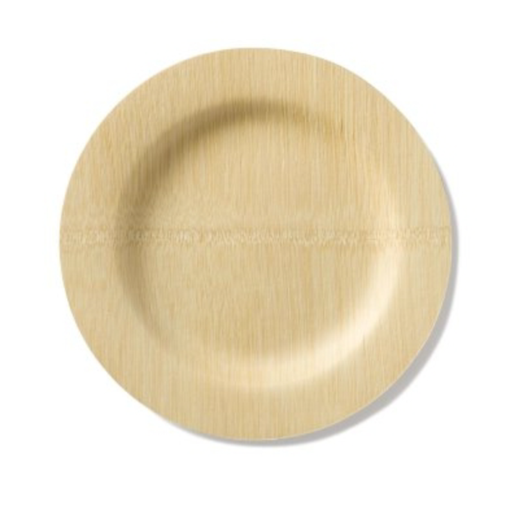 7" Round Bamboo Plates, set of 8