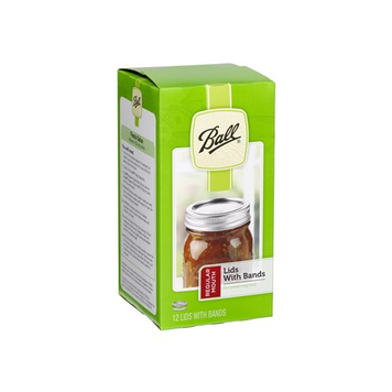 Ball Regular Mouth Canning Jar Lids with Bands, set of 12