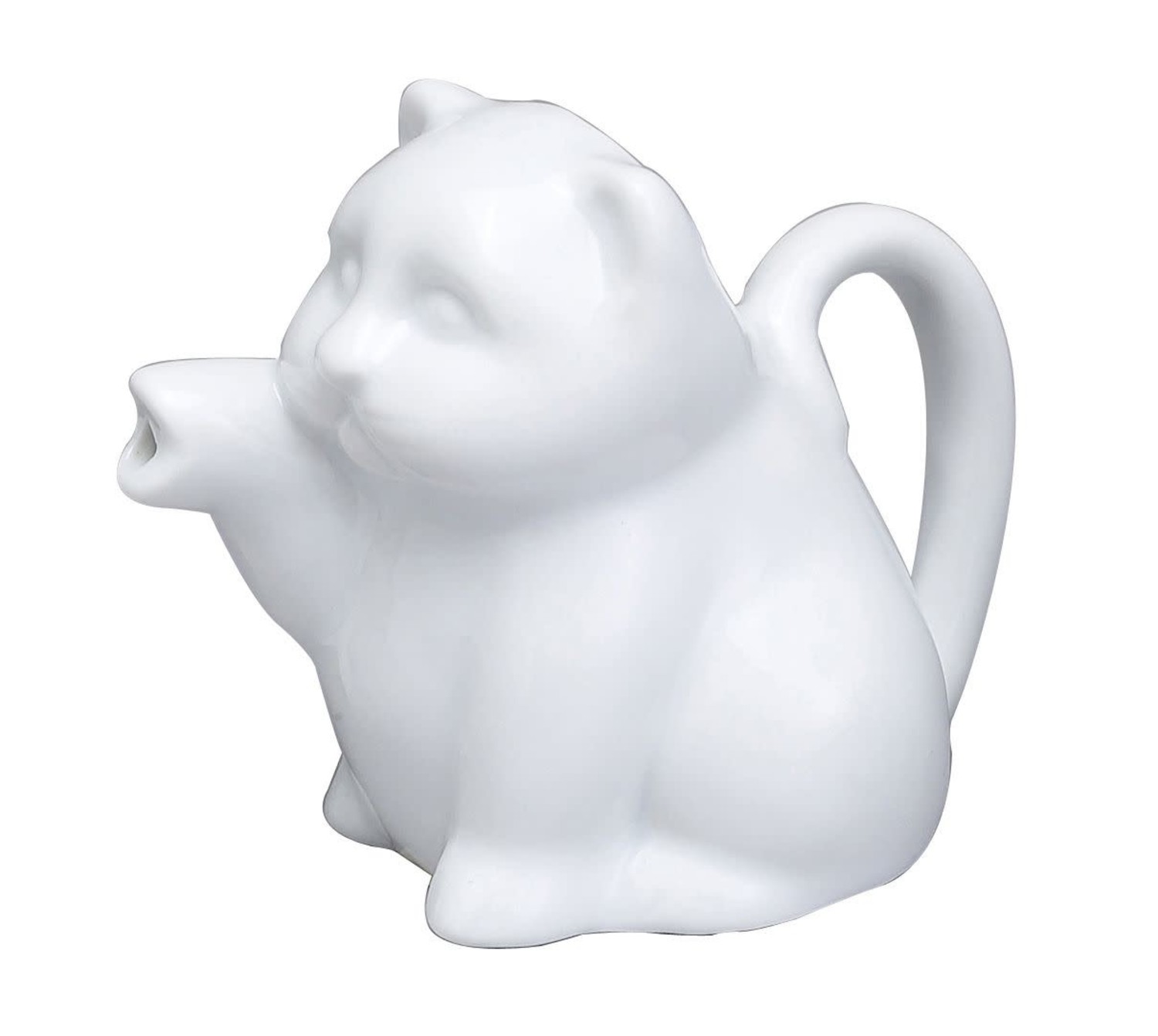 HEMOTON Shot Cups Creamer Pitcher with Lid Animal Cat Jug Mini White  Ceramic Creamer with Handle Kitten Gravy Sauce Boat Small Coffee Creamer  Jug