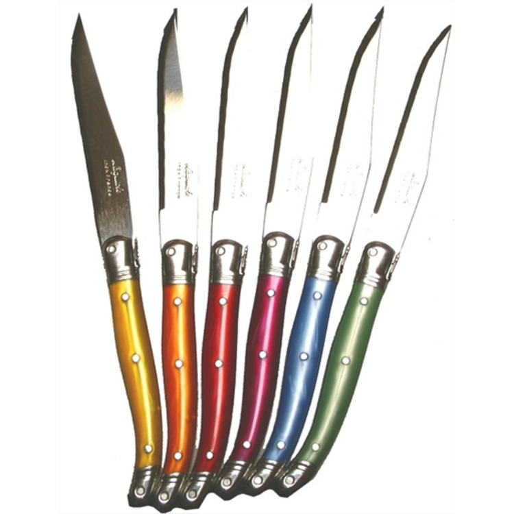 MultiColored Laguiole Steak Knives, set of 6 Whisk