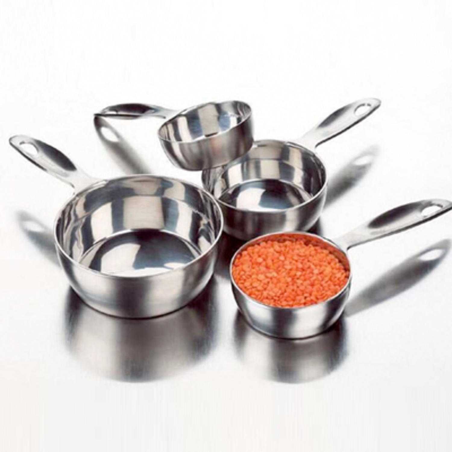 Amco Set of 4 Basic Ingredients Stainless Steel Measuring-cups