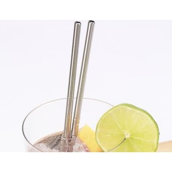 Straight Thin Metal Straws, set of 10