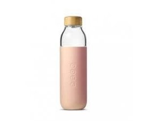 17oz Silicone Sleeve Glass Water Bottle With Bamboo Straw And Lid