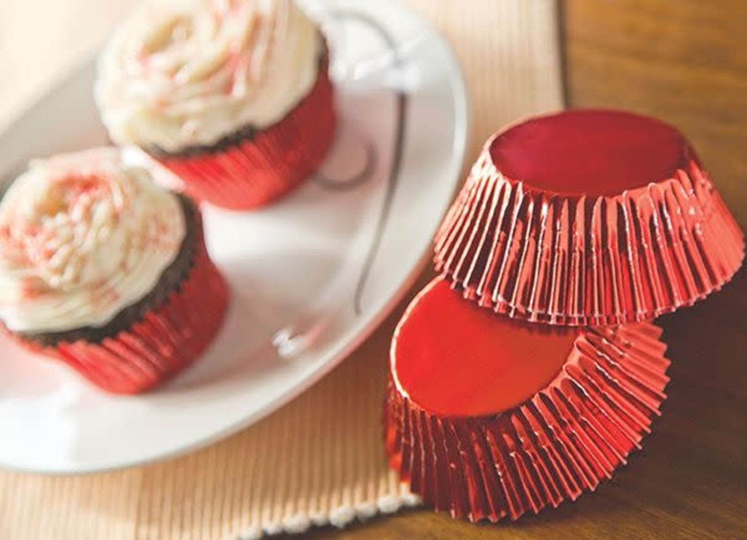 Red Foil Baking Cups Whisk