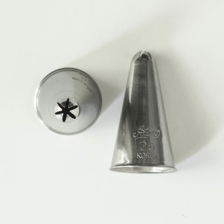 Ateco 6-Point Closed Star Pastry Tip #26