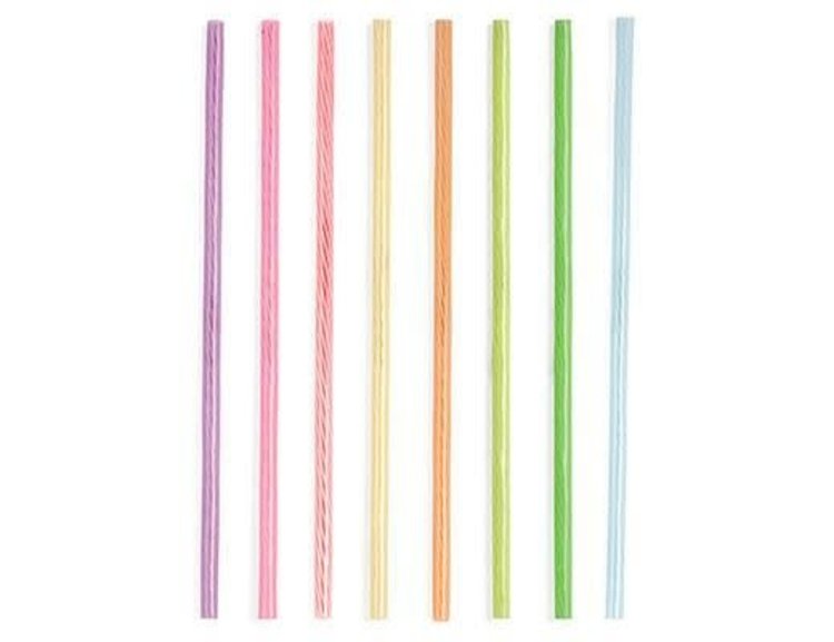 Rainbow Reusable Plastic Straws, set of 24