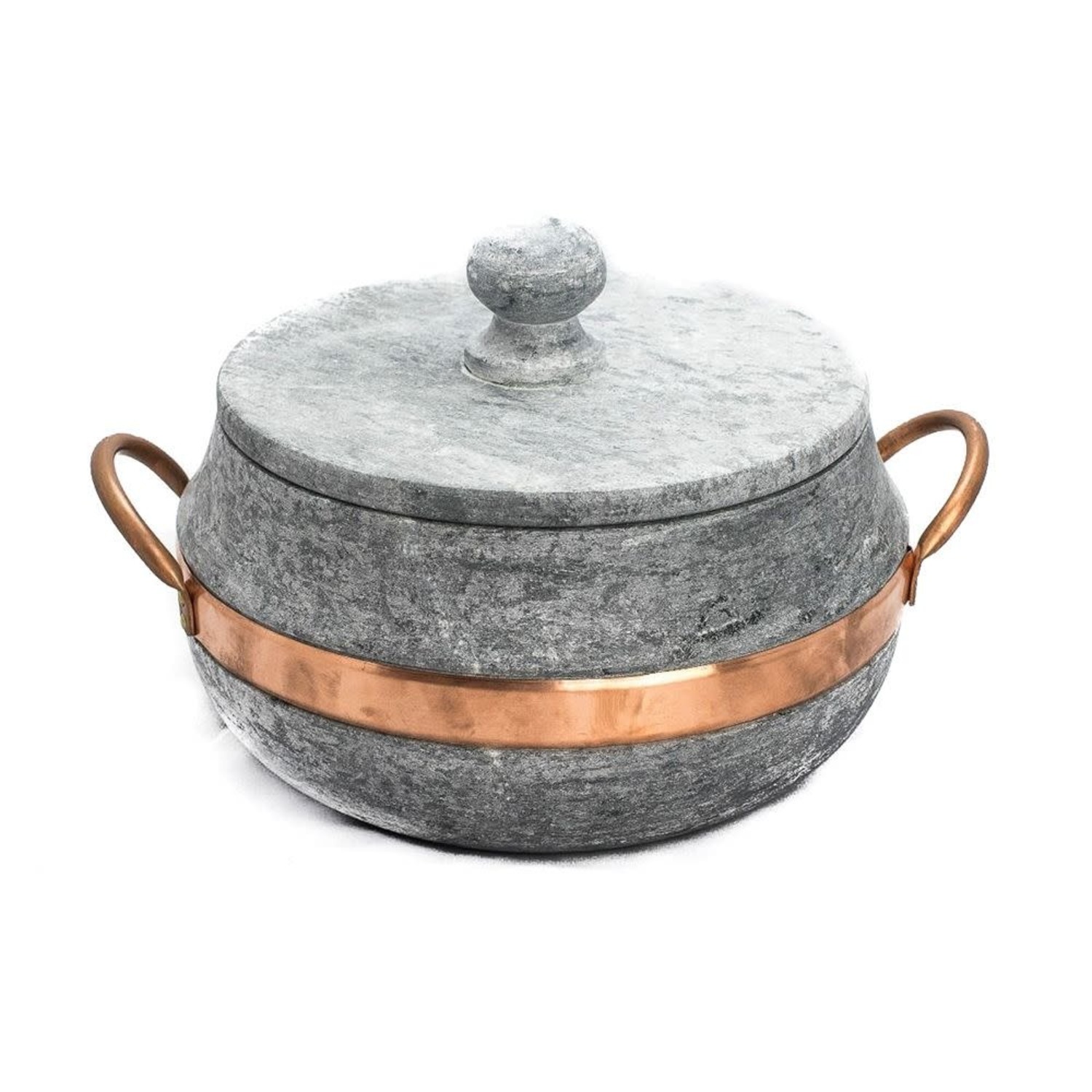 Brazilian Soapstone Round Lidded Pot - Medium