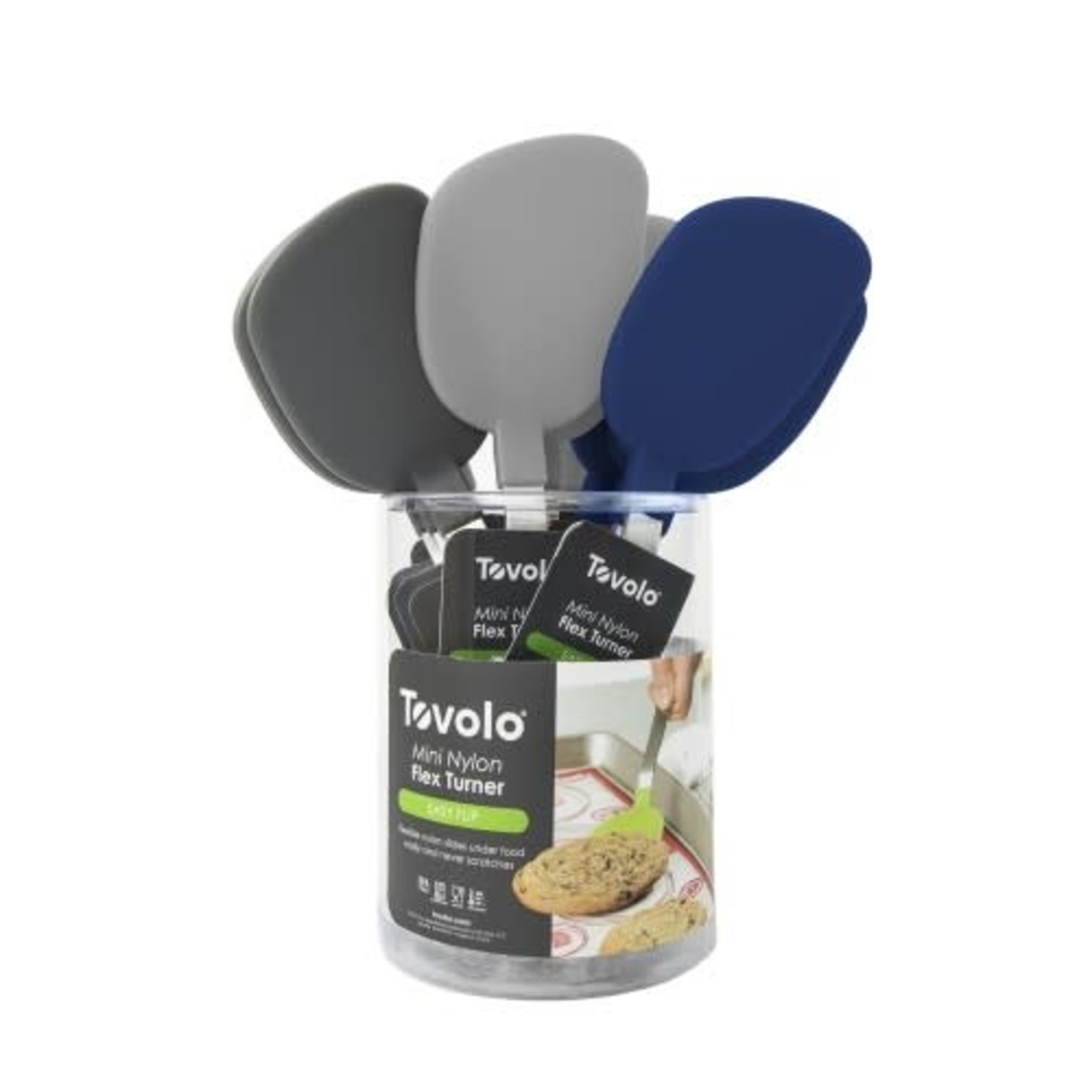 Tovolo Mini Charcoal Grey Offset Turner/Spatula Tongs - Whisk