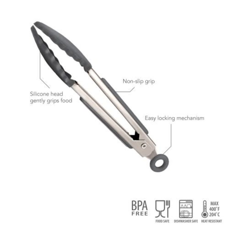 Tovolo Charcoal Silicone Mini Tongs