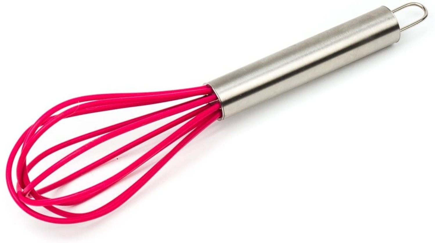 8 Stainless Steel Grey Silicone Whisk Cooks on Fire Color: Red