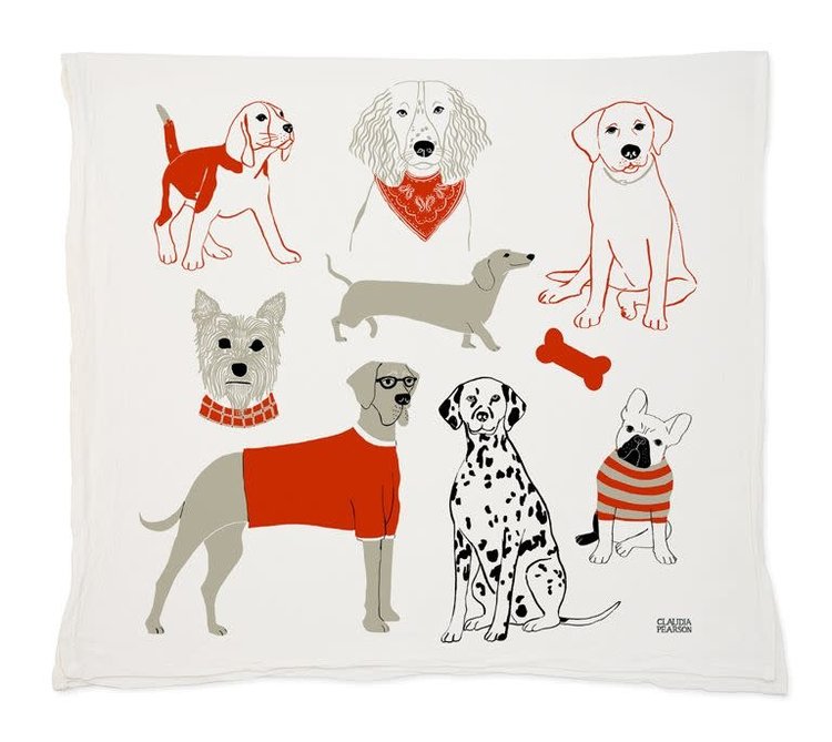 Claudia Pearson Dogs Dishtowel