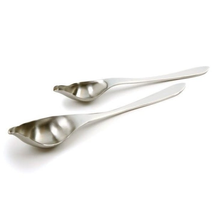 Mercer Culinary M35138 1.3 oz. Stainless Steel Solid Bowl 9 Plating Spoon