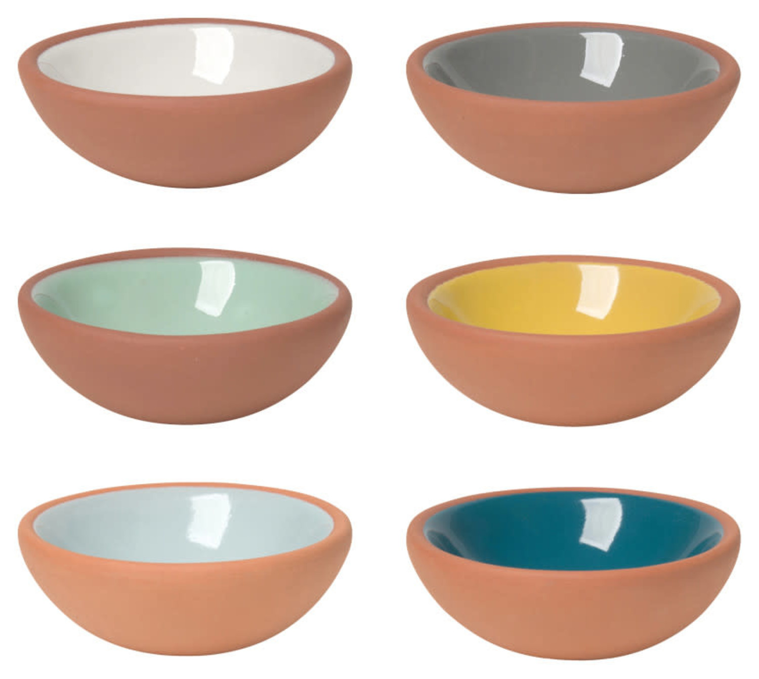 Terracotta Pinch Bowls, set of 6