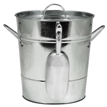 Galvanized Ice Bucket with Scoop and Lid