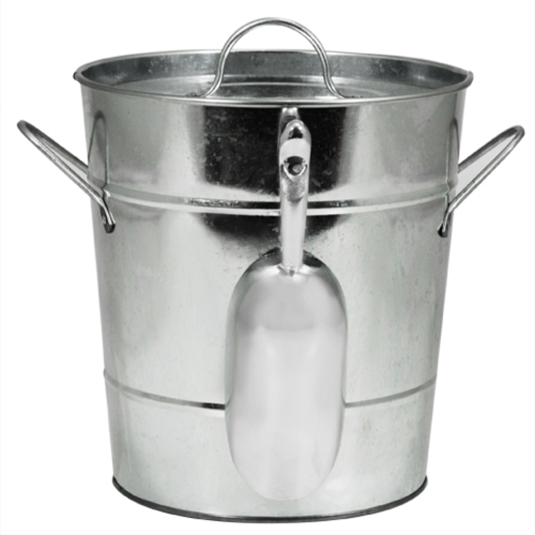 Galvanized Ice Bucket with Scoop and Lid
