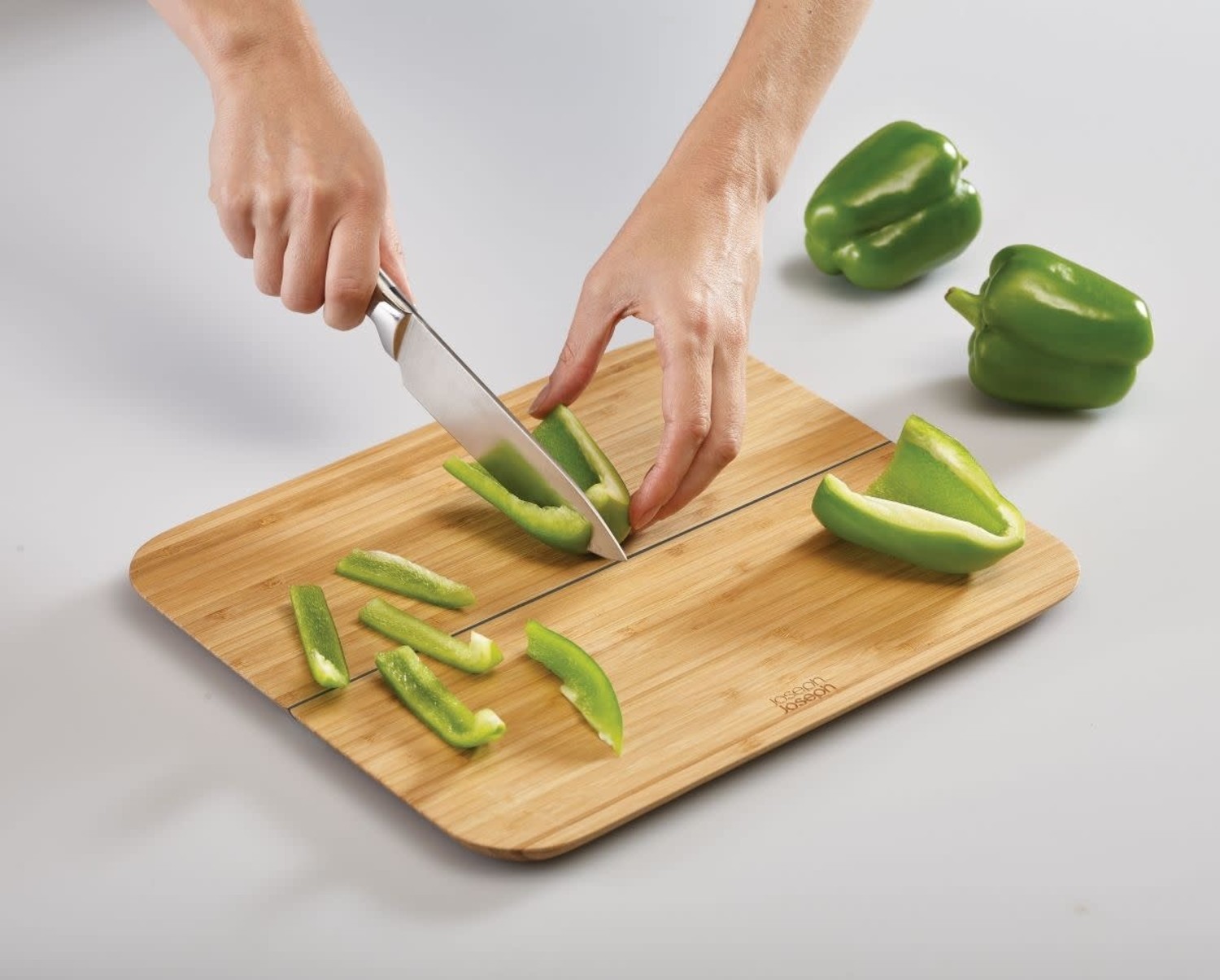 Bamboo Chopping Boards with Silicone Ends - Large (Green)