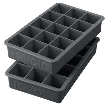 Tovolo King Cube Ice, Single Tray with Lid, Oyster Gray