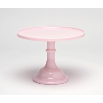 Mosser Rose Pink Glass Cake Stand, 10"
