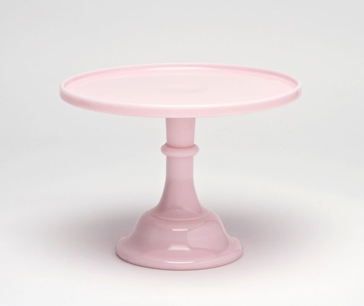 Mosser Rose Pink Glass Cake Stand, 10"