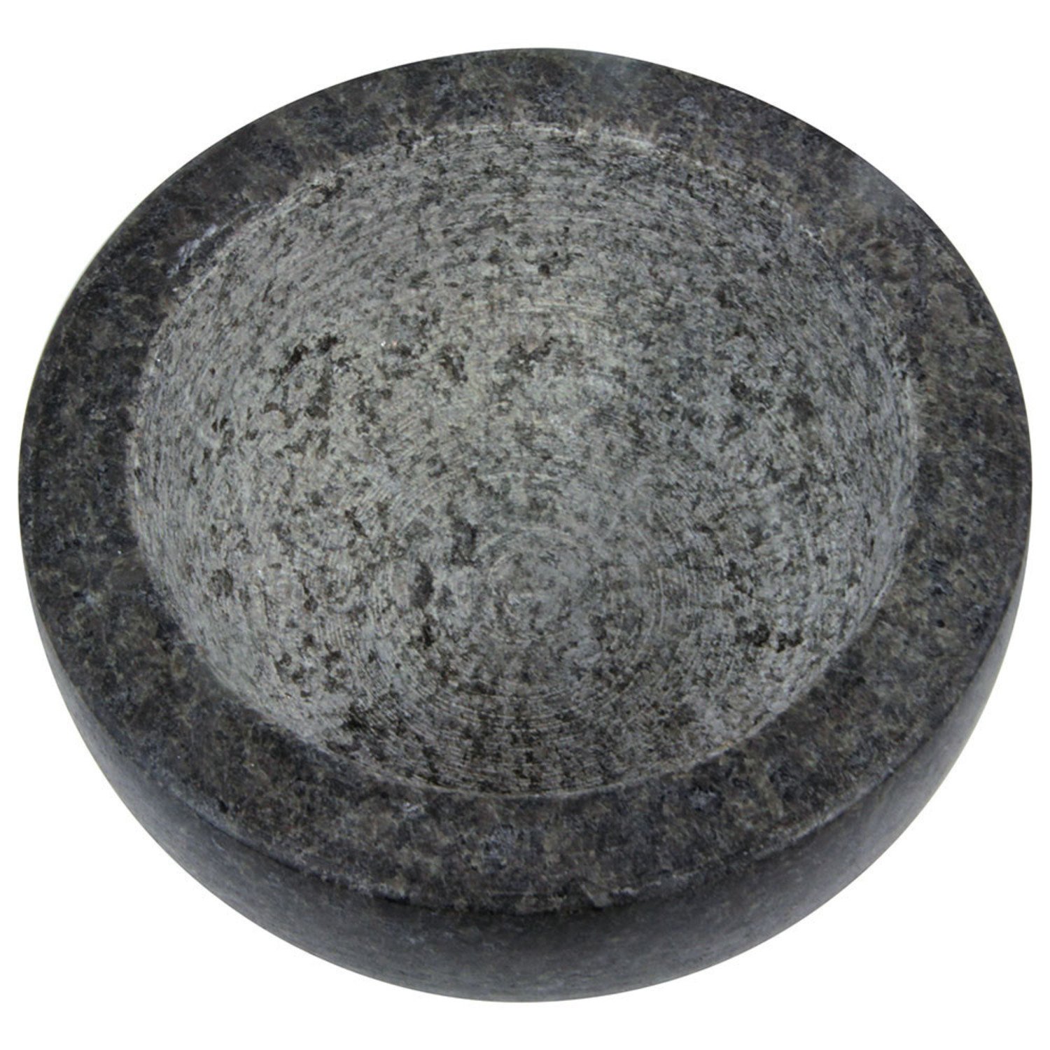 Mortar And Pestle Set Large Granite Natural, Polished Black Exterior Finish