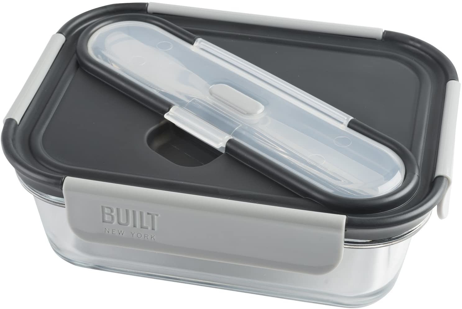 Glass Bento Box with Utensils Whisk