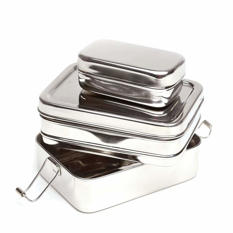 3 part Stainless Steel Rectangle Tiffin