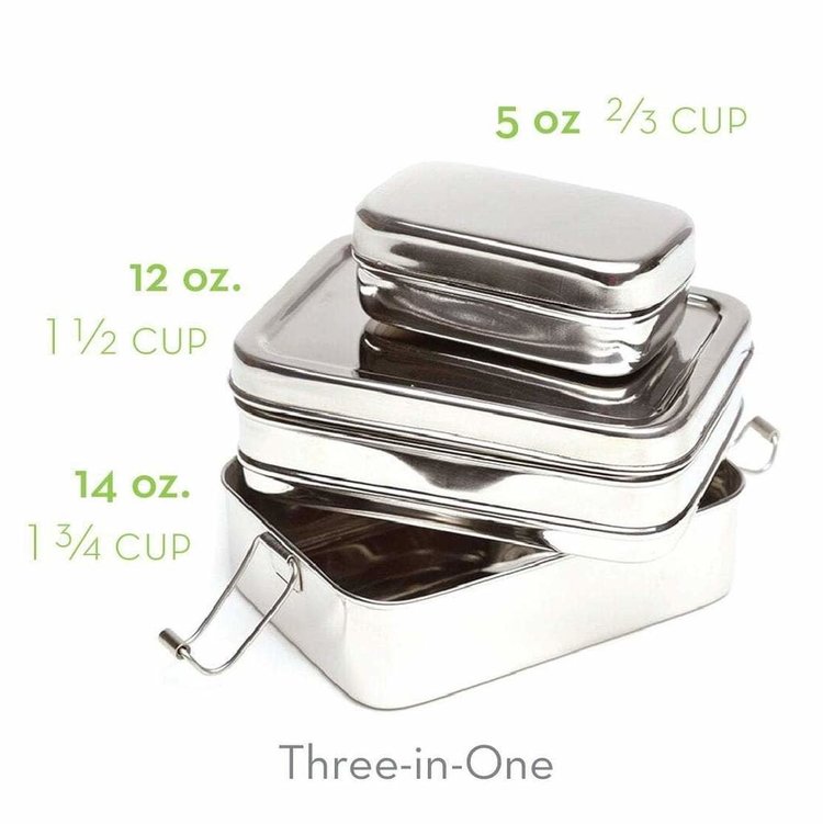 3 part Stainless Steel Rectangle Tiffin