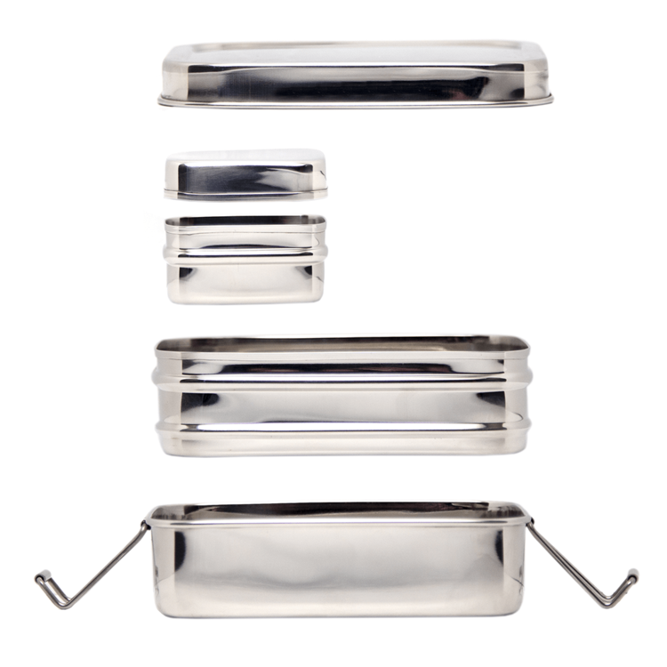 3 part Stainless Steel Rectangle Tiffin