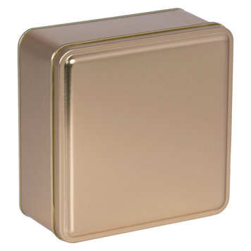Square Gold Cookie Tin