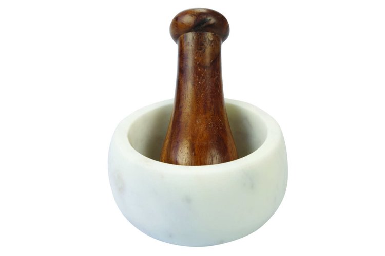 Marble & Wood Mortar & Pestle