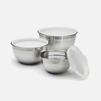 cuisinart stainless steel mixing bowls with lids set of 3