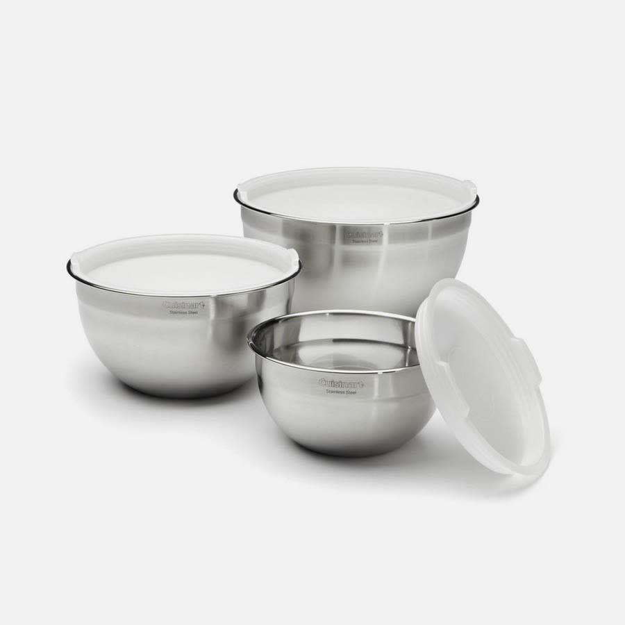 mixing bowls s/3, ss w lids - Whisk Cuisinart Stainless Steel Mixing Bowls With Lids