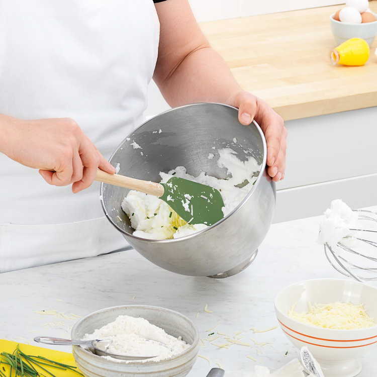 Tovolo Tovolo Oyster Grey Silicone Spatula with Wood Handle