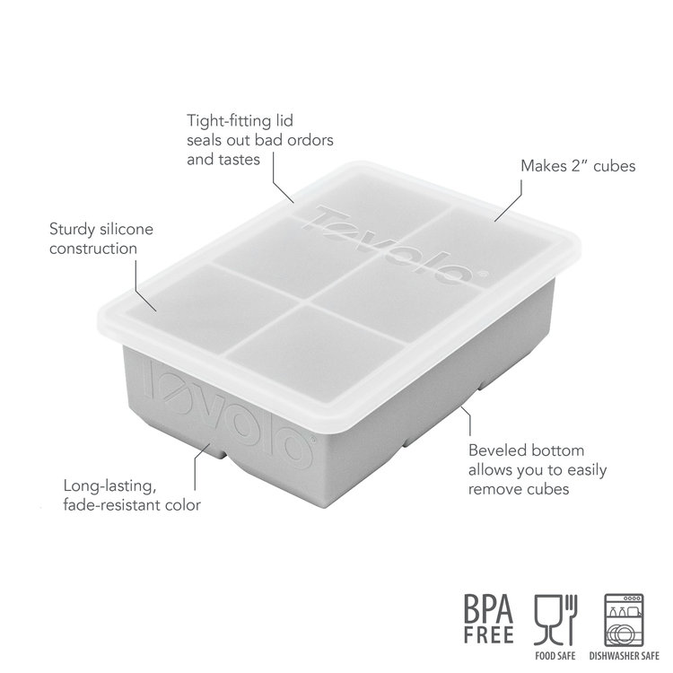 Tovolo Tovolo Oyster Grey King Ice Cube Tray with Lid