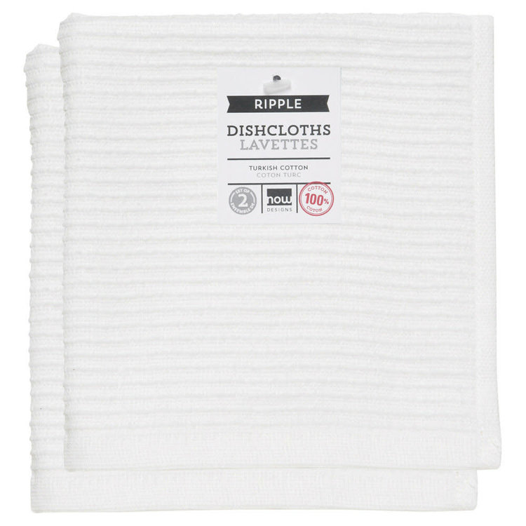 White Ripple Dishcloths, set of 2