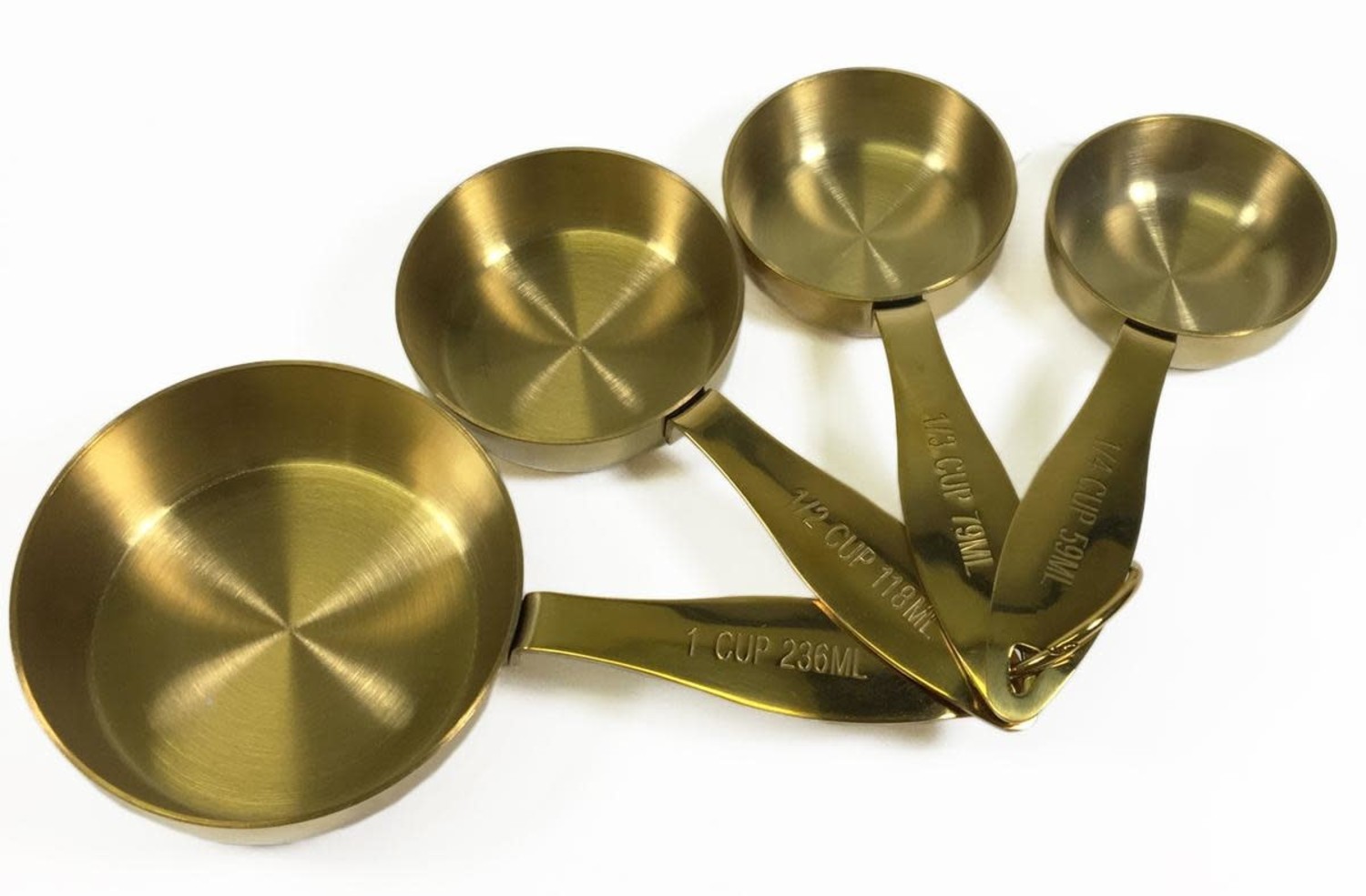 Maison Plus Gold Measuring Cups & Spoons Set, Stainless Steel on