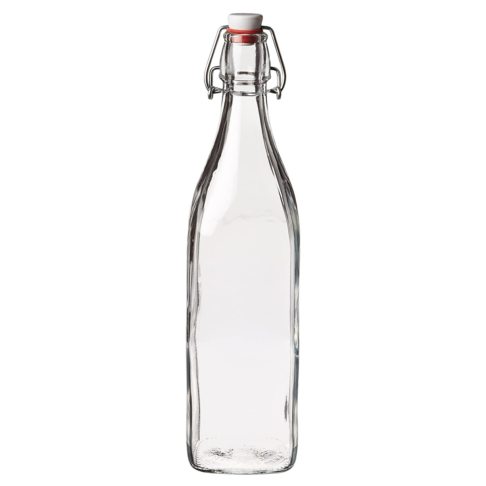 Square Glass Bottle w/ Swing Top - Available in 1 Liter or 17