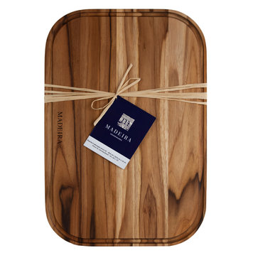 at Home Teak Belem Cutting Board with Handle, Small