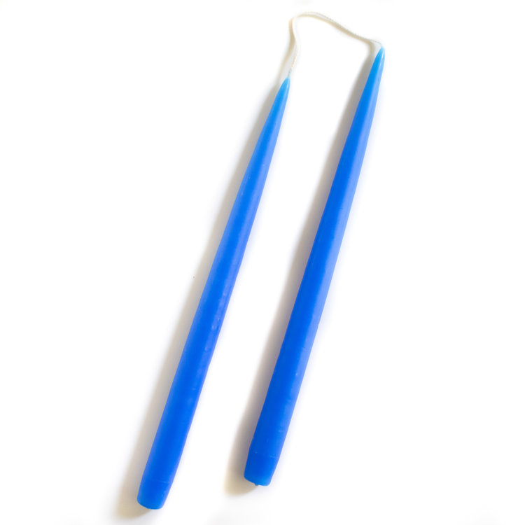13" Medium Blue Candles, set of 2