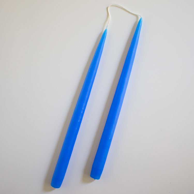 13" Medium Blue Candles, set of 2