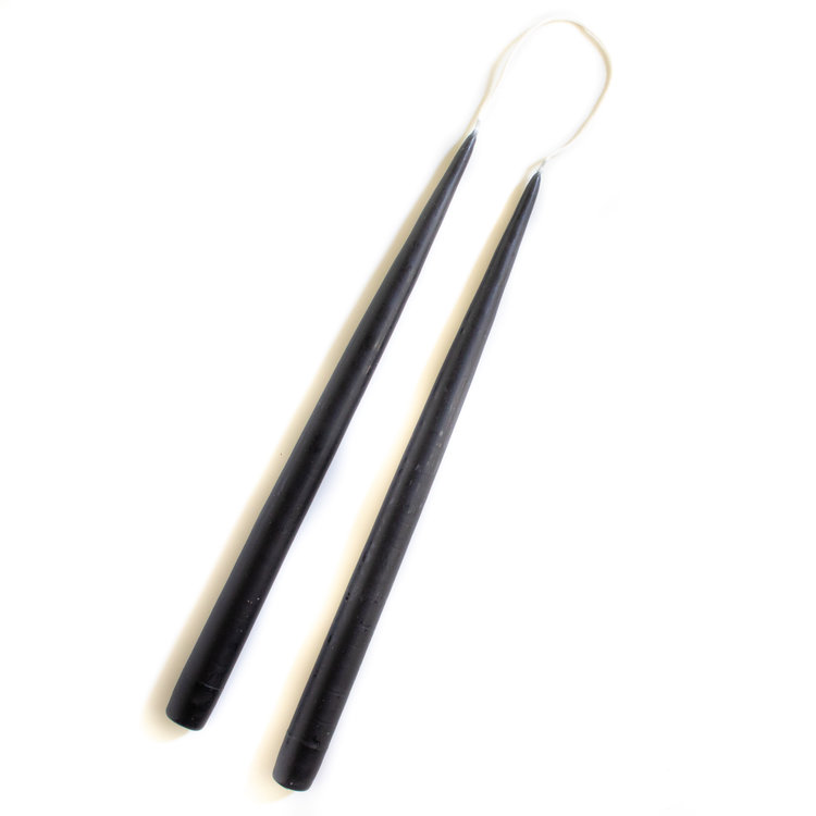 13" Black Candles, set of 2