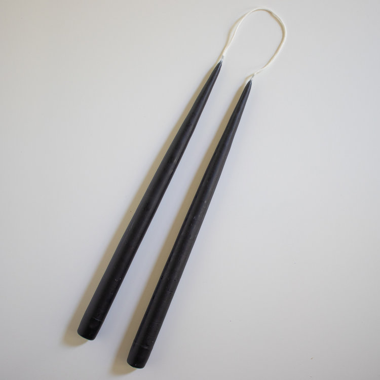 13" Black Candles, set of 2