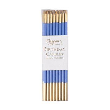 French Blue & Gold Birthday Candles, set of 16