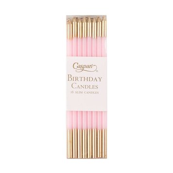 Petal Pink & Gold Birthday Candles, set of 16