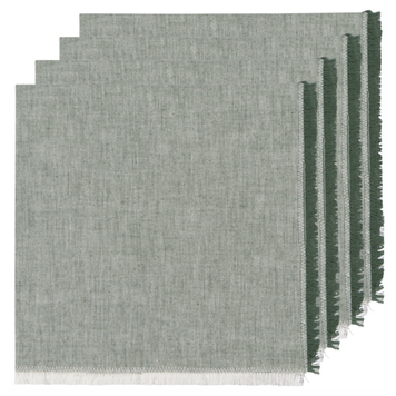 Jade Green Chambray Napkins, set of 4