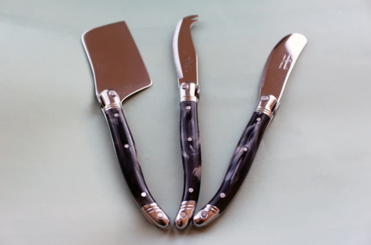 Black Marble Cheese Knives, set of 3