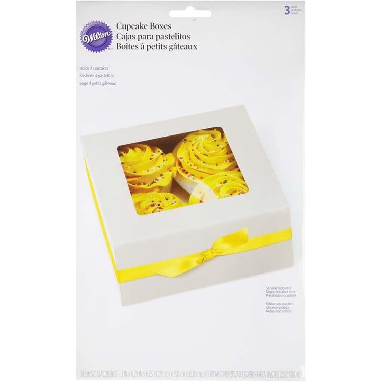 Wilton Set of 3 Cupcake Boxes with Inserts (each holds 4)