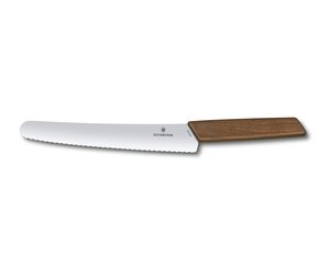 Victorinox Swiss Modern 9 inch Bread and Pastry Knife, Walnut Wood Handle