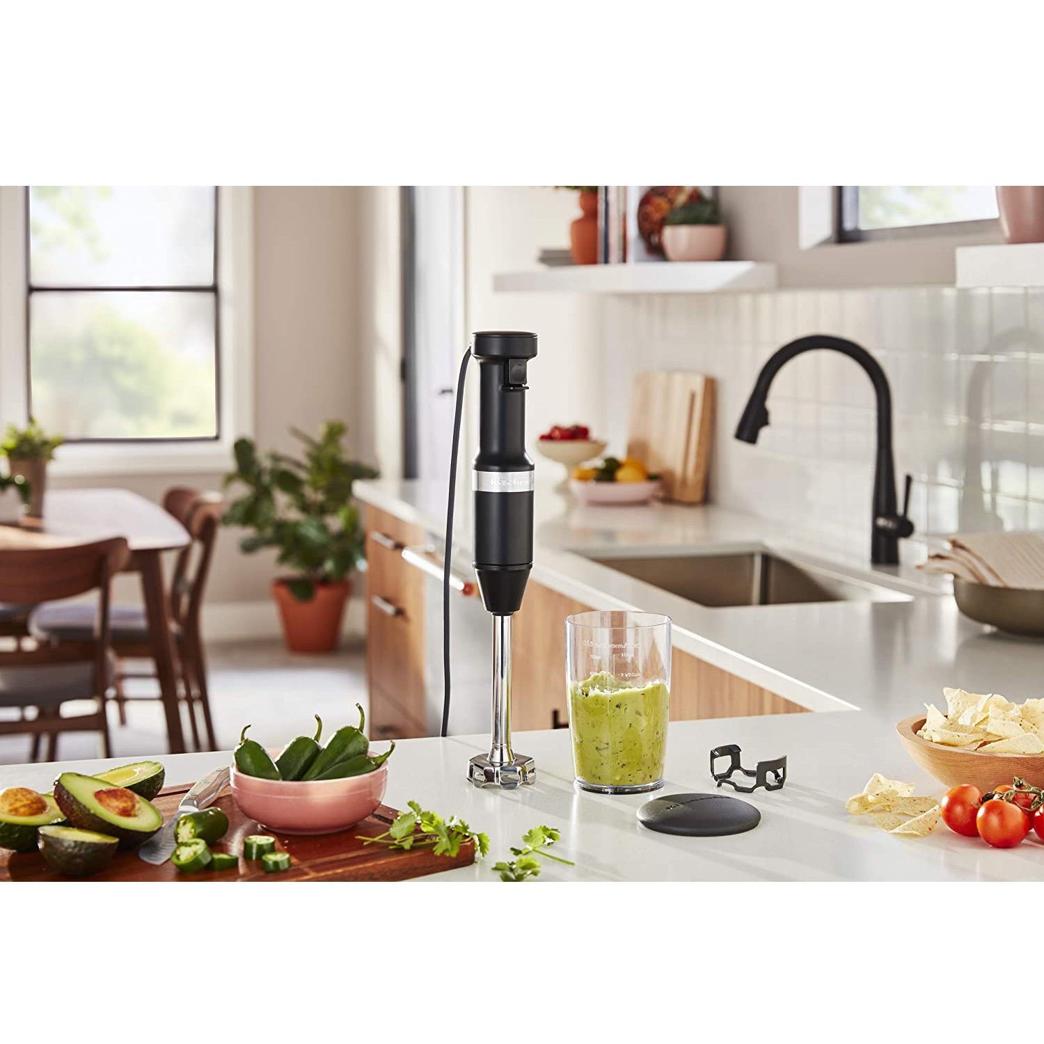 KitchenAid Cordless Variable Speed Hand Blender with Chopper and Whisk Attachment Onyx Black